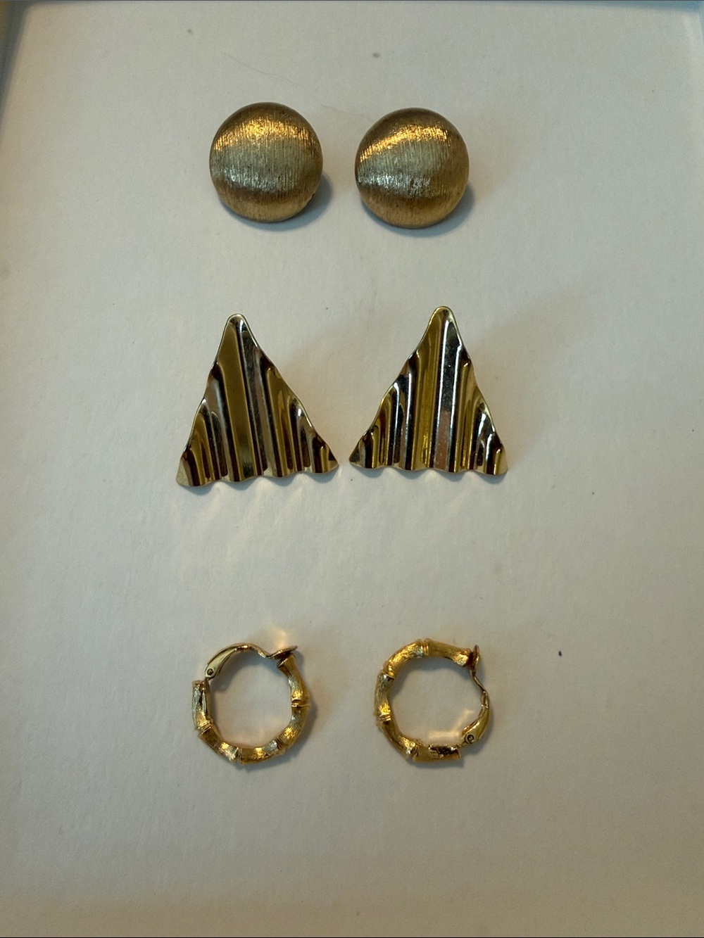 Mixed Gold-Tone Women's Earring Set - Three Pairs